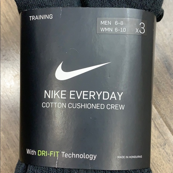 NIKE EVERYDAY COTTON CUSHIONED CREW wmns 3 pairs SOCKS set - Picture 5 of 12